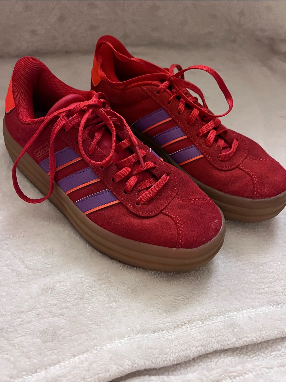 adidas Gazelle Bold in Red / Semi Lucid Fuchsia / Night Indigo size 7